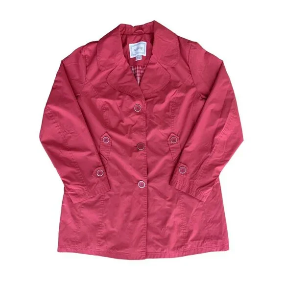 cg.l.cg Womens Pink Belted Trench Coat Style Size Large - Picture 10 of 14